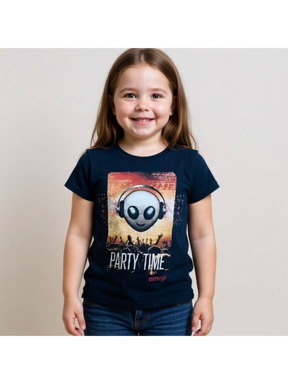 EMOJI the Iconic Brand branded t-shirt mesh upper back cap sleeves size 4-5 year